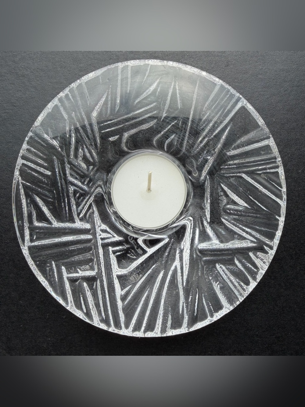 Orrefors Crystal Votive Candle Holder ICY LJUSLYKTA MARTTI RYTKONEN Sweden